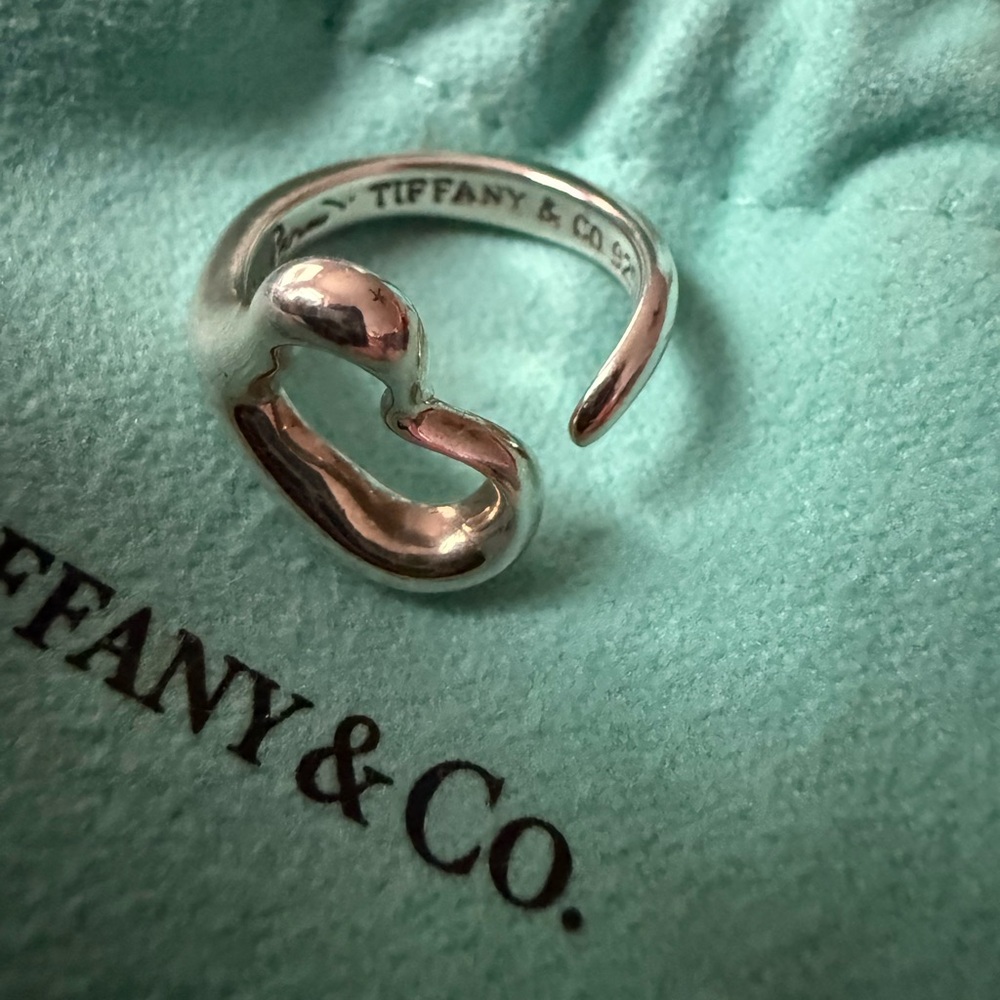 Tiffany & Co. Sterling Silver Open Heart Ring - Picture 5 of 6